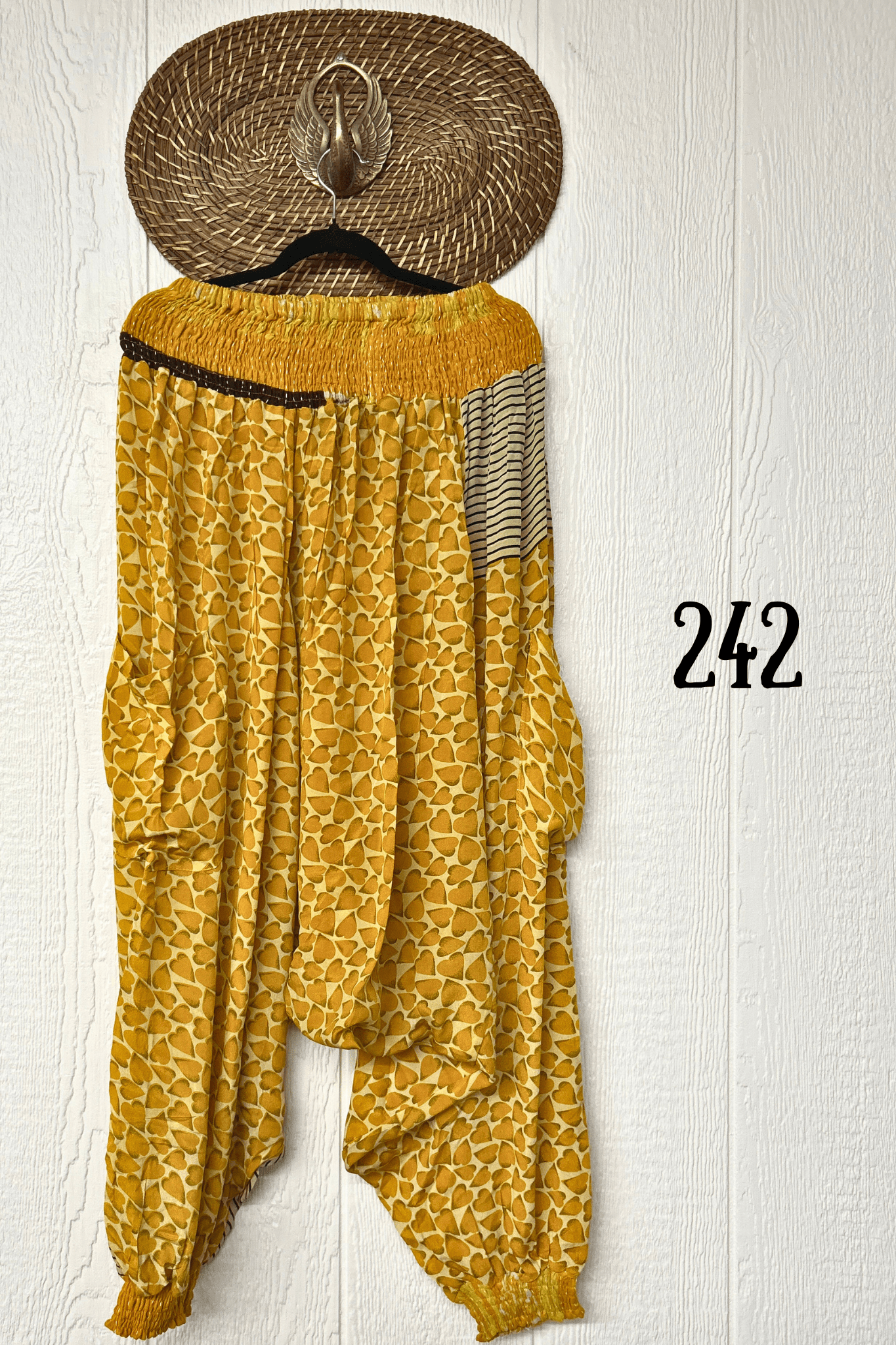 Kantha Bae Crepe Sari Be Still Harem Pant in assorted mixed-print patchwork variations