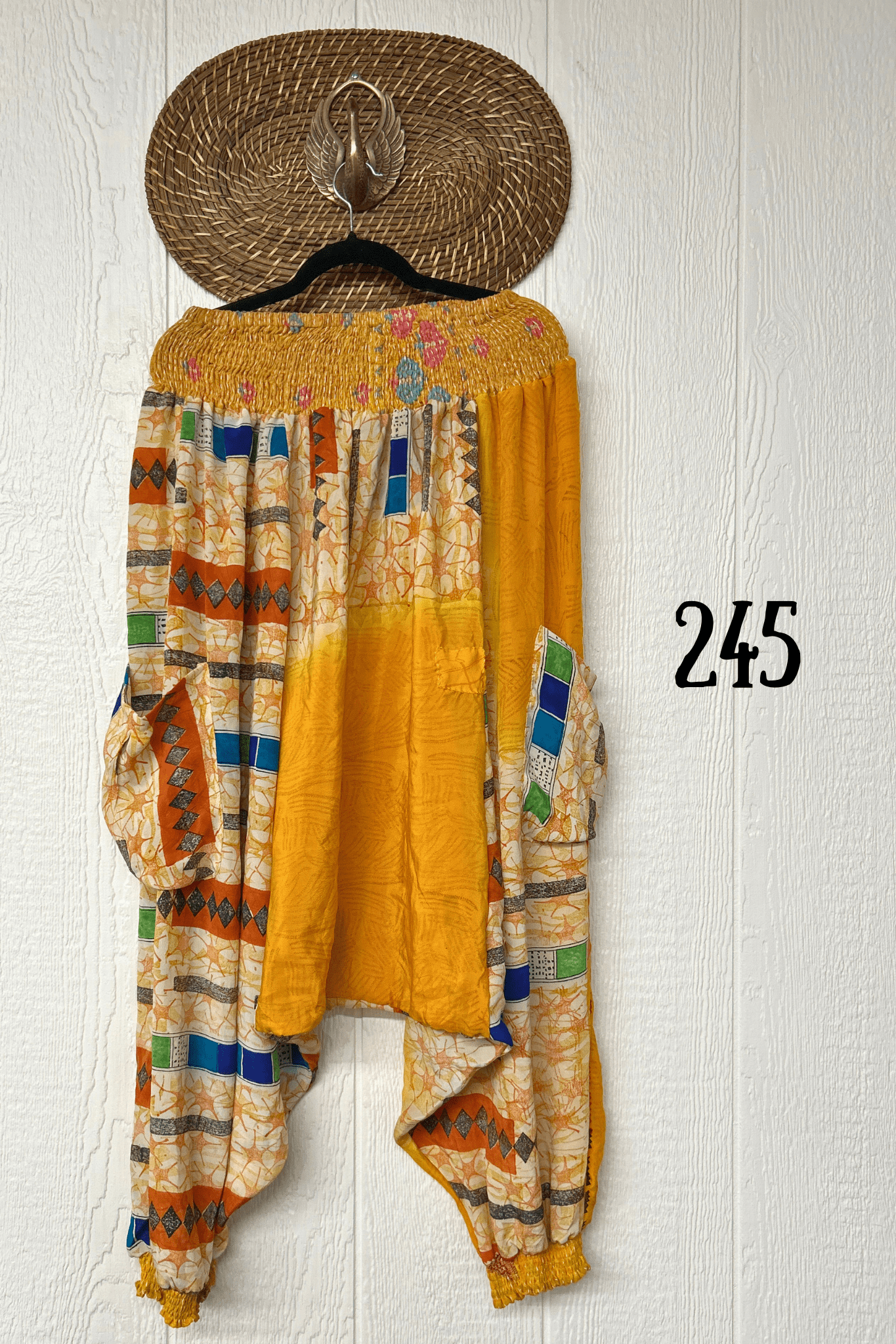 Kantha Bae Crepe Sari Be Still Harem Pant in assorted mixed-print patchwork variations