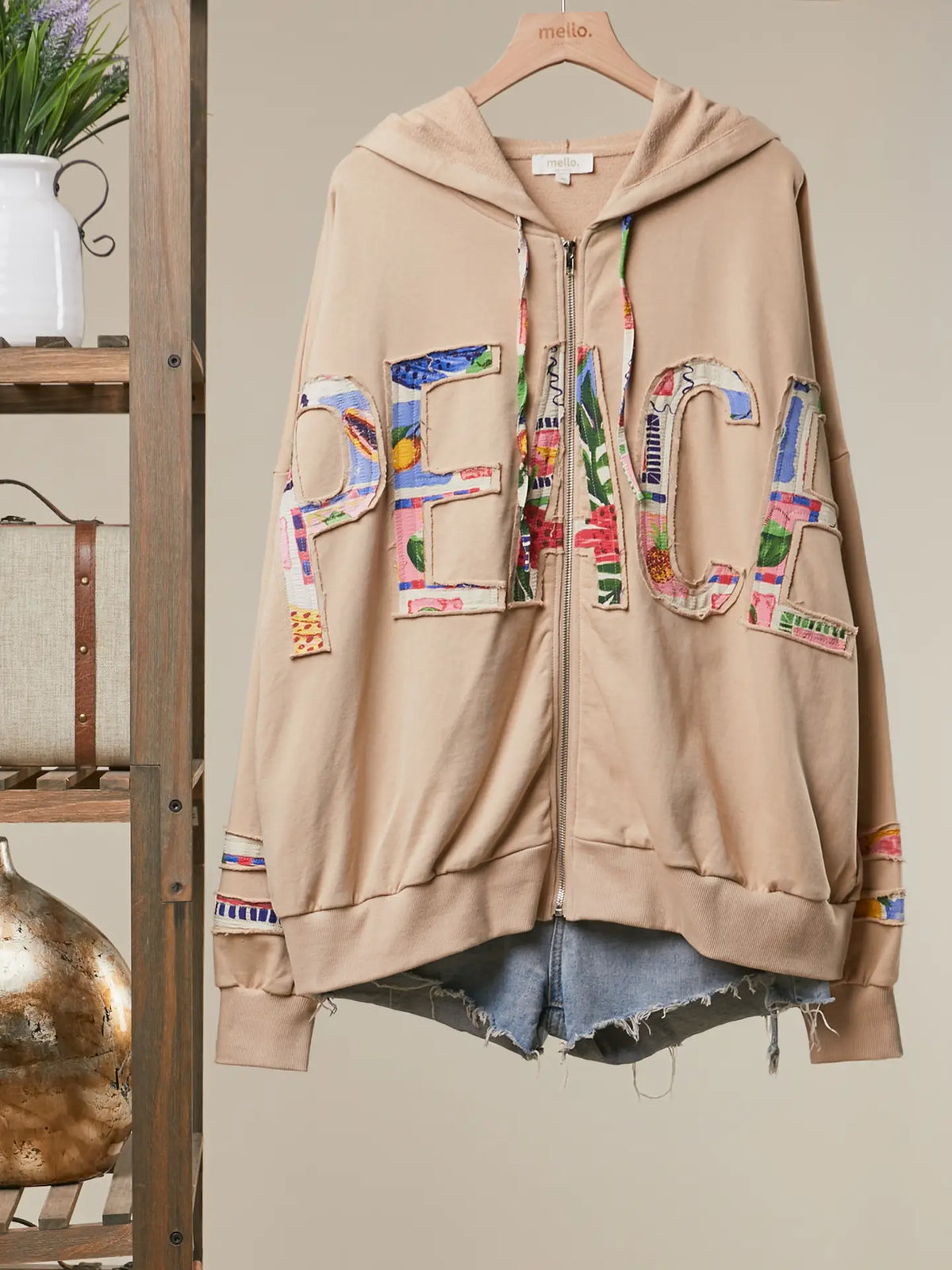 Peace Detail Hooded Sweatshirt