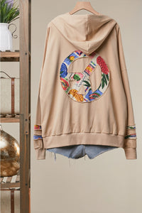 Peace Detail Hooded Sweatshirt