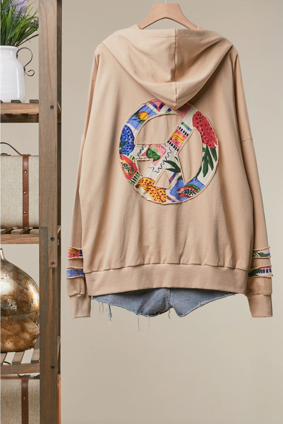 Peace Detail Hooded Sweatshirt