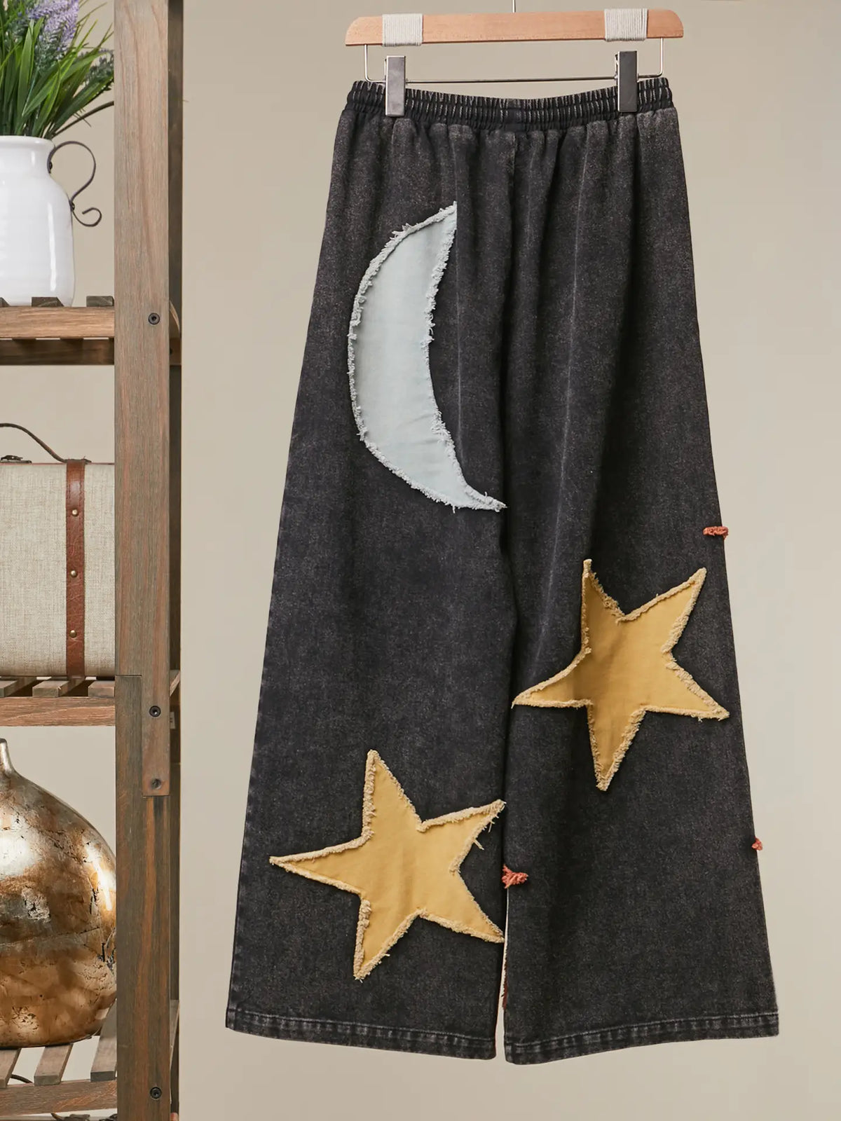 Black Sun Moon Star Wide Pants