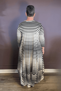 Rosette Pocket Stripe Dress