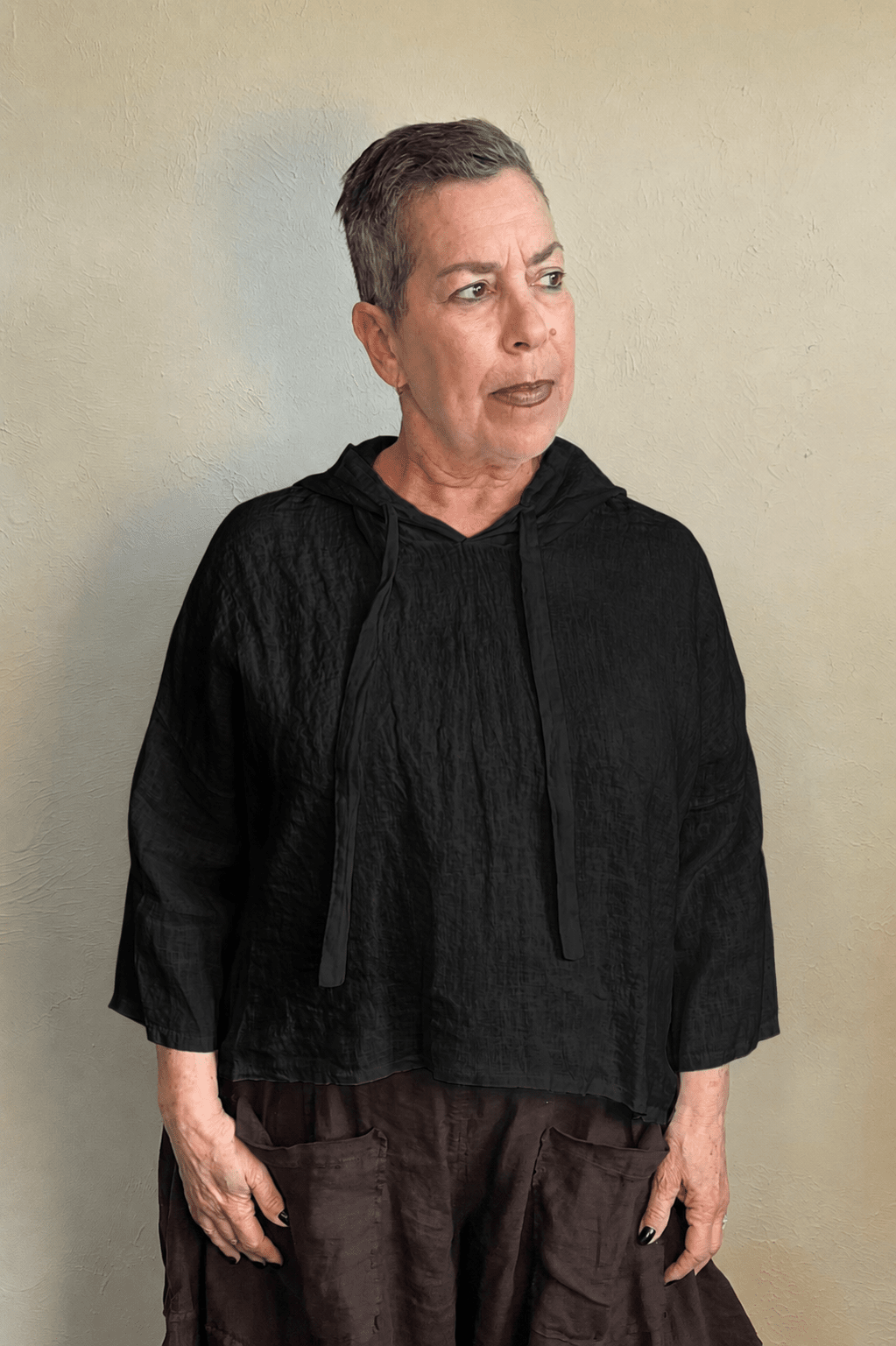 Linen Hoodie Top