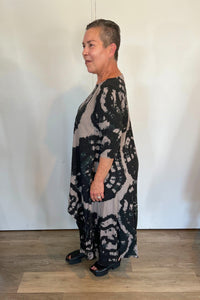 Tie-Dye Hi-Lo Tunic Dress (Black Ink)