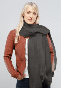 Black Chiffon Silk Scarf