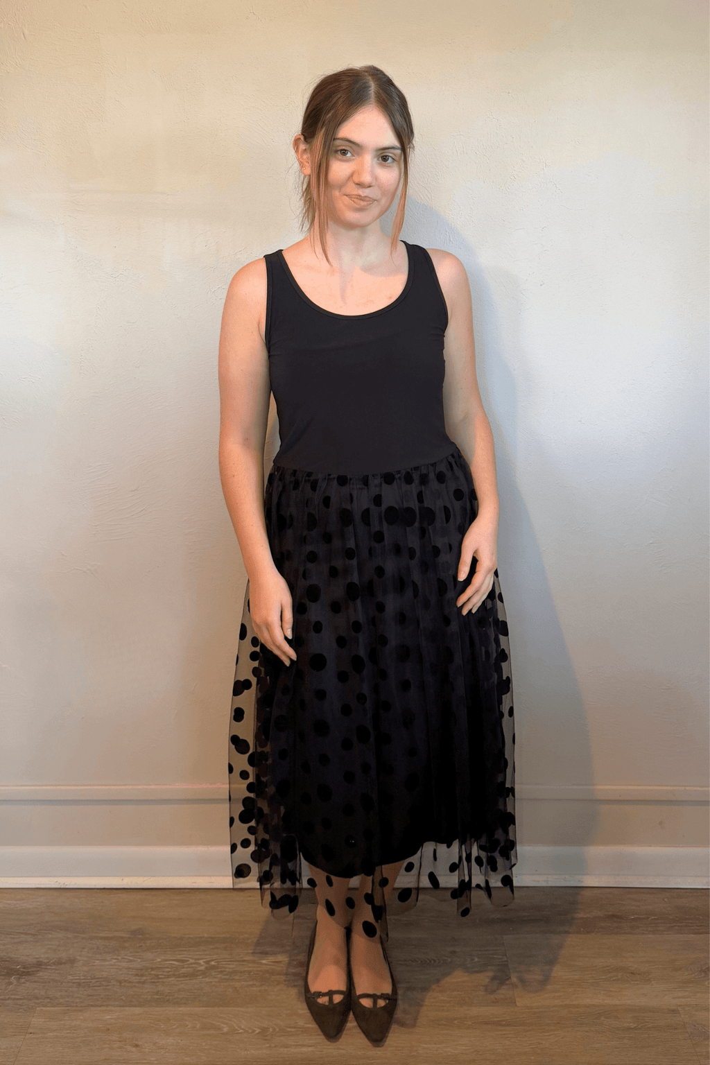 Kozan Cinderella Dress in Black, front and back views and styled with the matching Amira Jacket