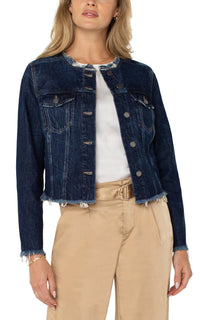 Classic Jean Jacket with Frayed Hem (Davidson)