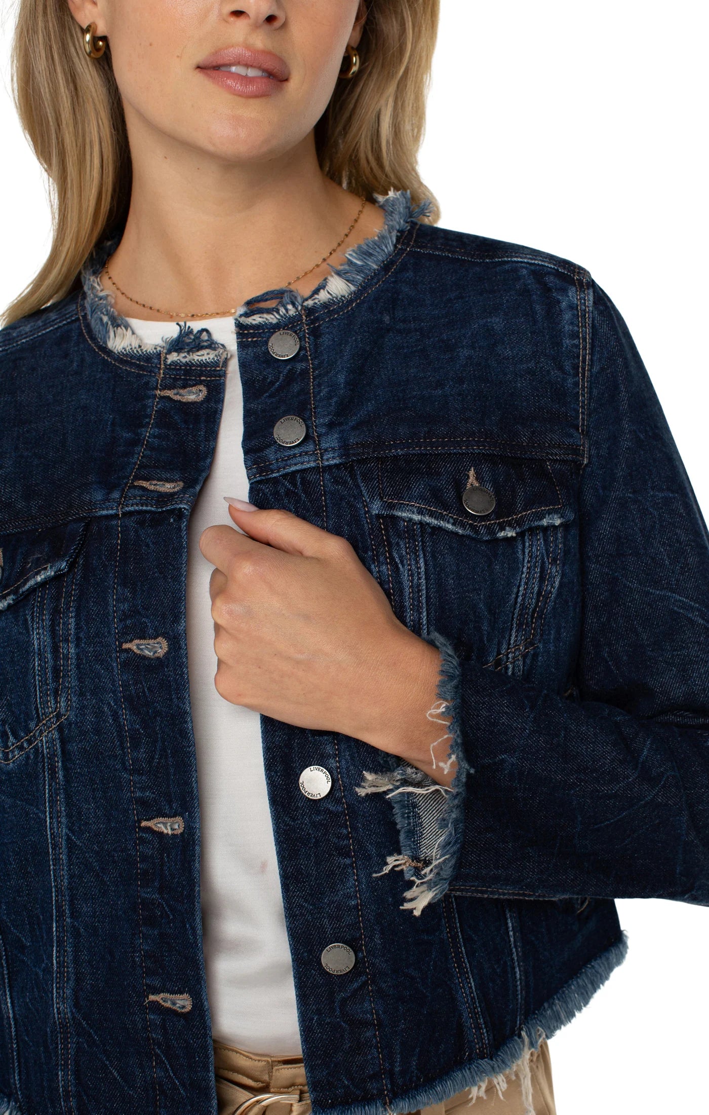 Classic Jean Jacket with Frayed Hem (Davidson)
