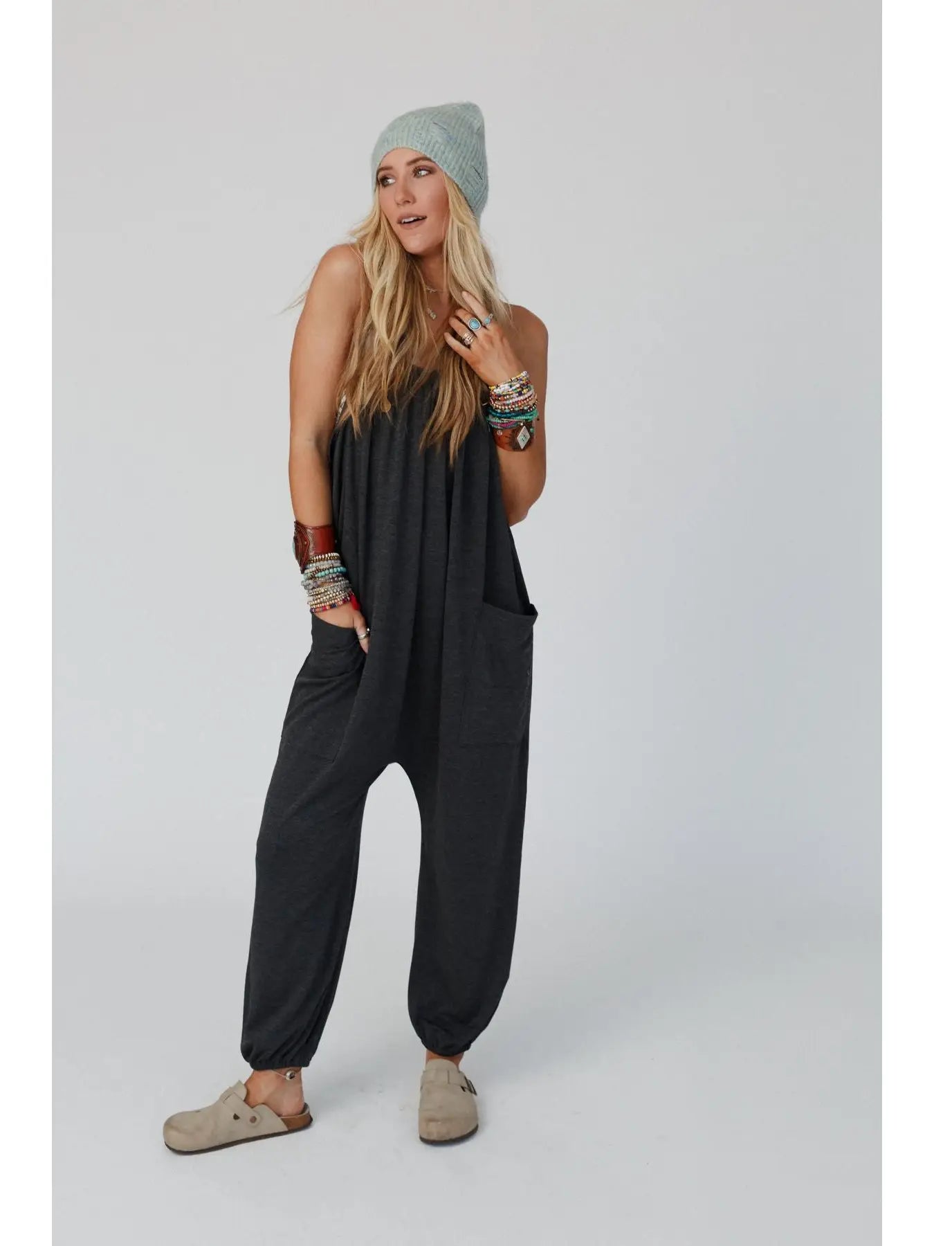 Comfort Zone Pocketed Jumpsuit