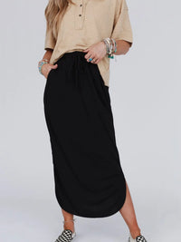 So Comfy Drawstring Maxi Skirt