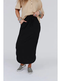So Comfy Drawstring Maxi Skirt