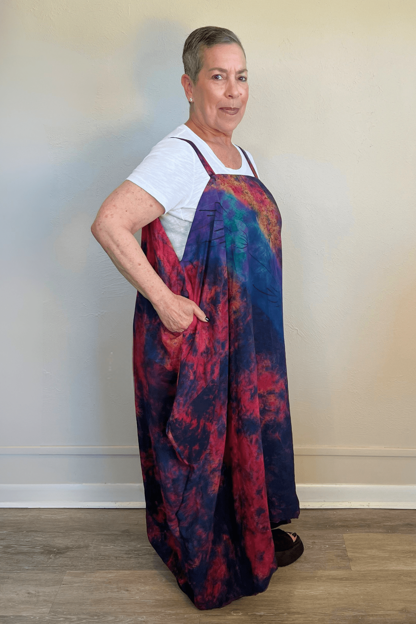 Crepe Sari Gonna Shine Maxi Dress