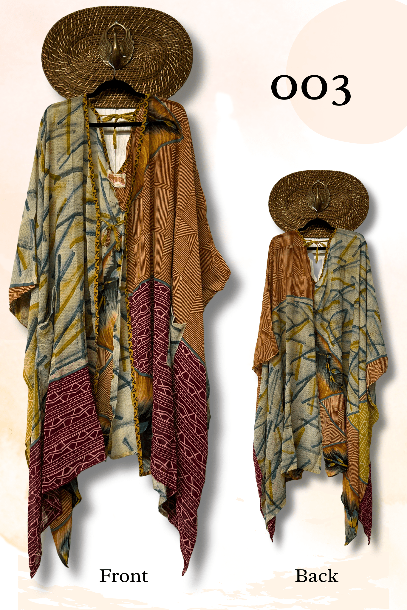Crepe Sari Orchid Kimono