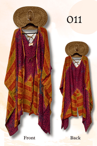Crepe Sari Orchid Kimono