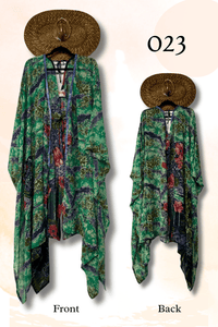 Crepe Sari Orchid Kimono