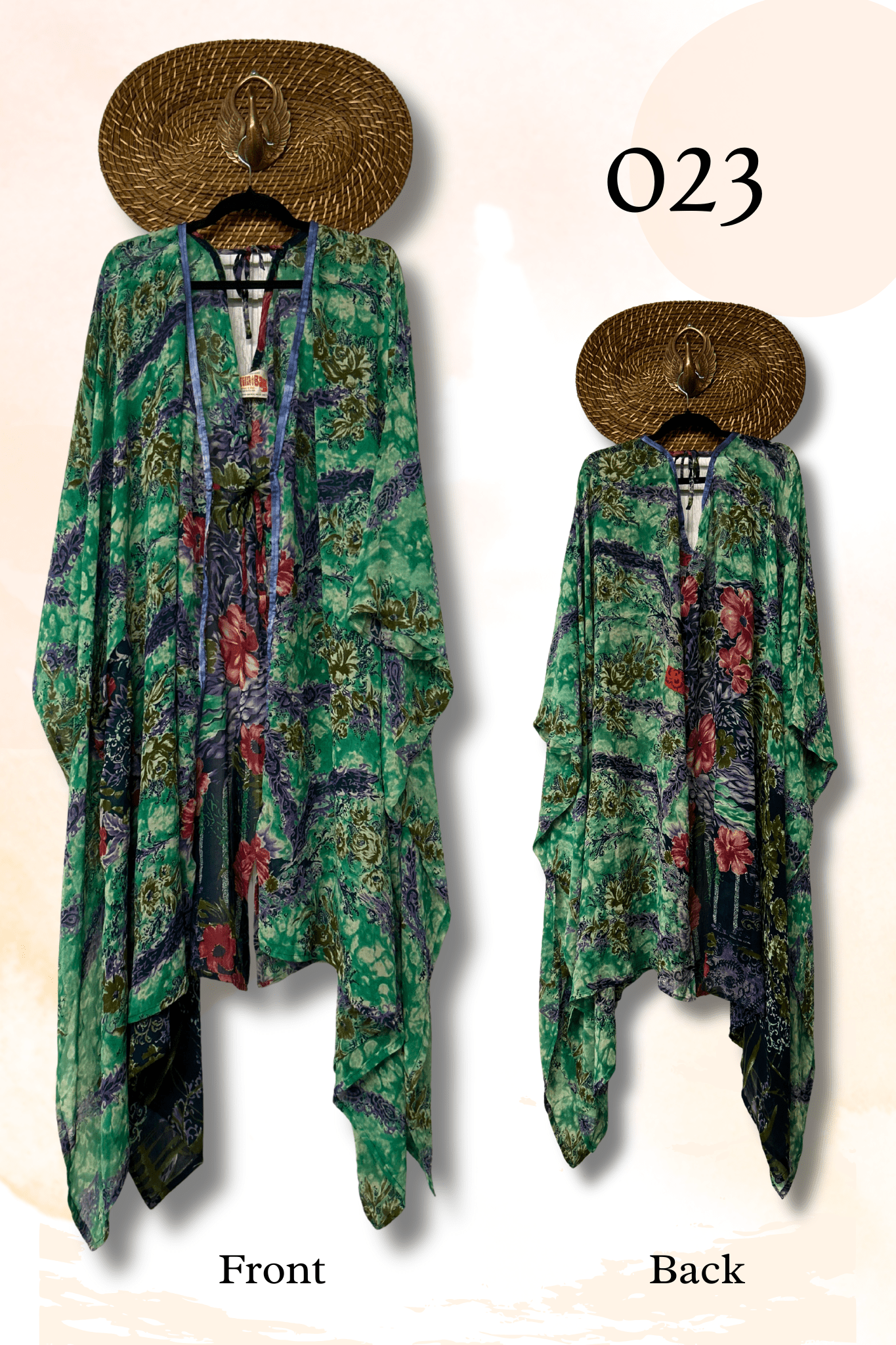 Crepe Sari Orchid Kimono