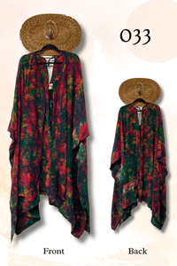 Crepe Sari Orchid Kimono