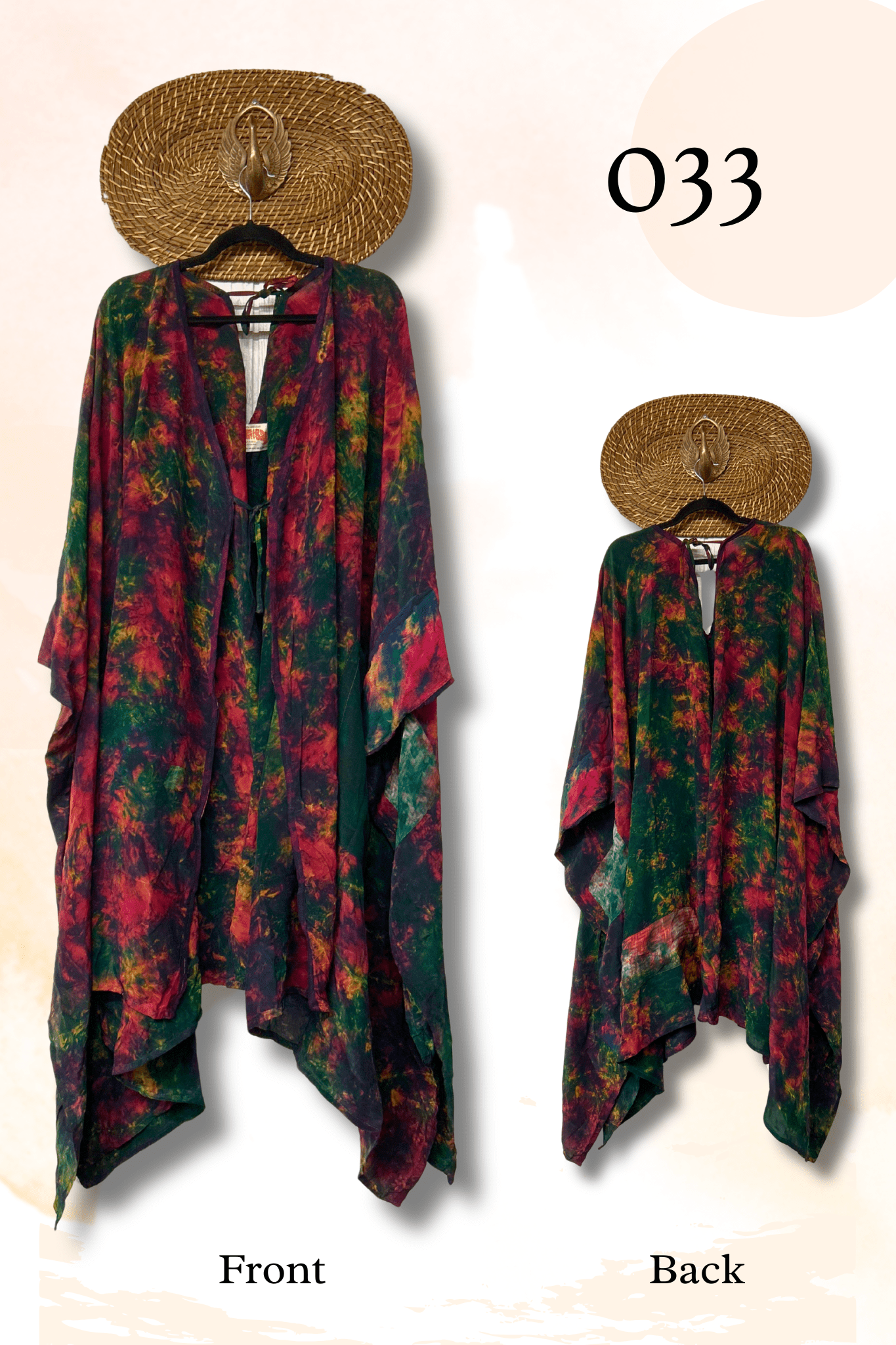 Crepe Sari Orchid Kimono