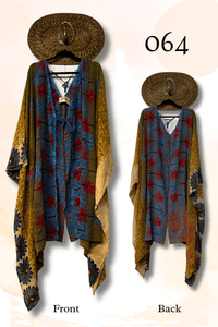 Crepe Sari Orchid Kimono