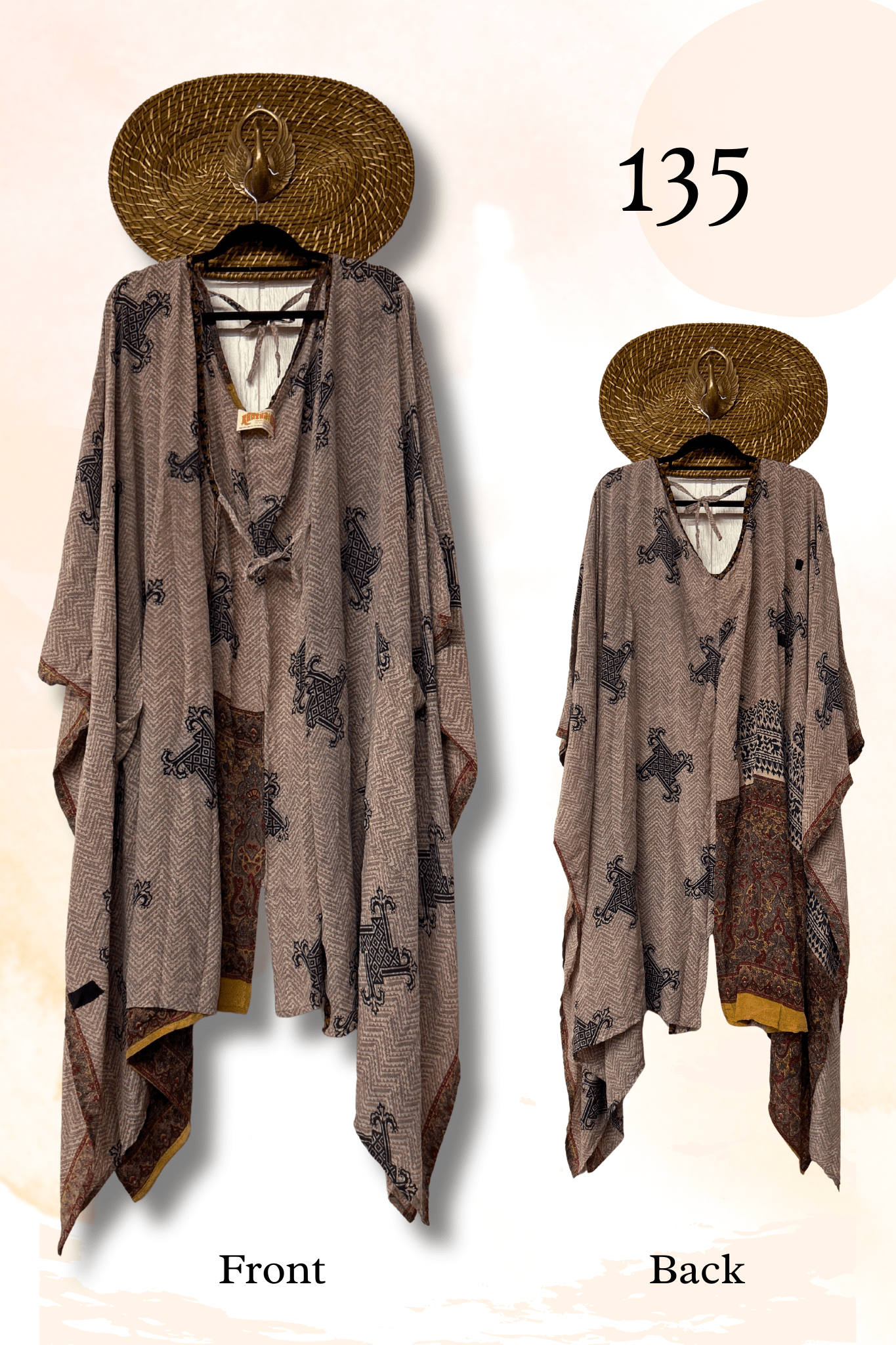 Crepe Sari Orchid Kimono