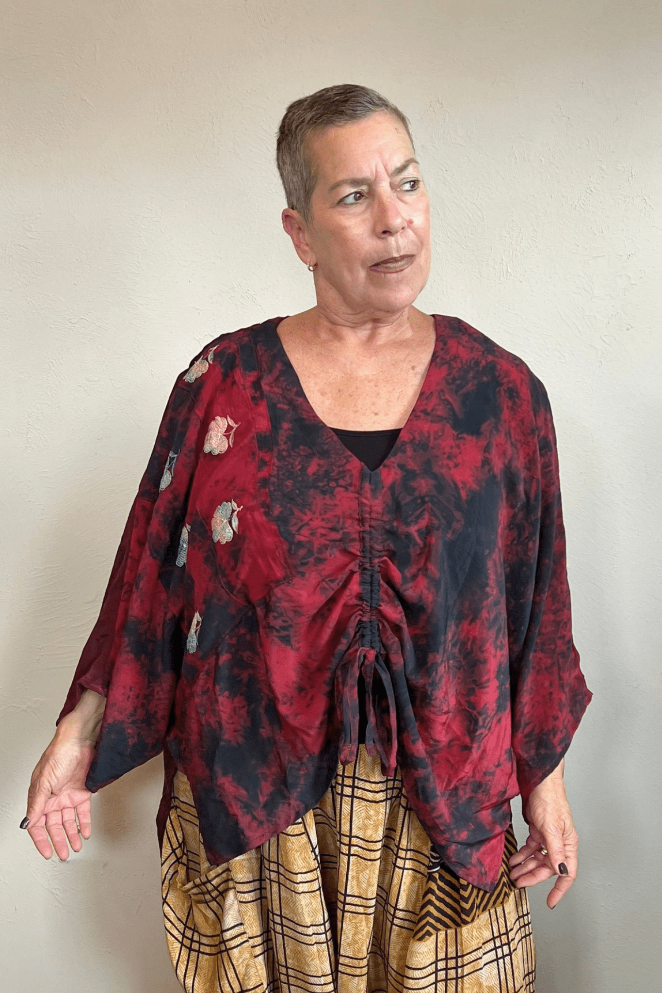 Crepe Sari Hi-Lo Butterfly Top