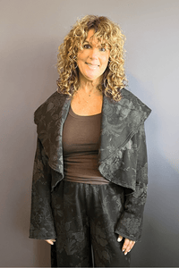 Floral Crop Wrap Coat