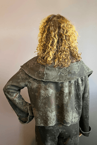 Floral Crop Wrap Coat