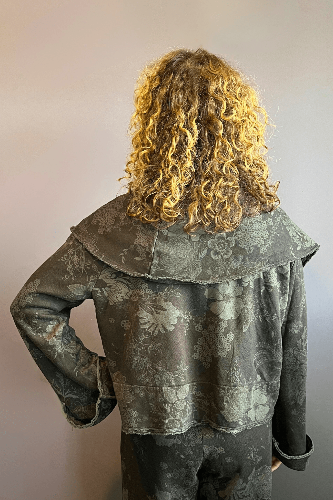 Floral Crop Wrap Coat