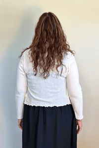 Cropped Mesh Cardigan - Neutrals