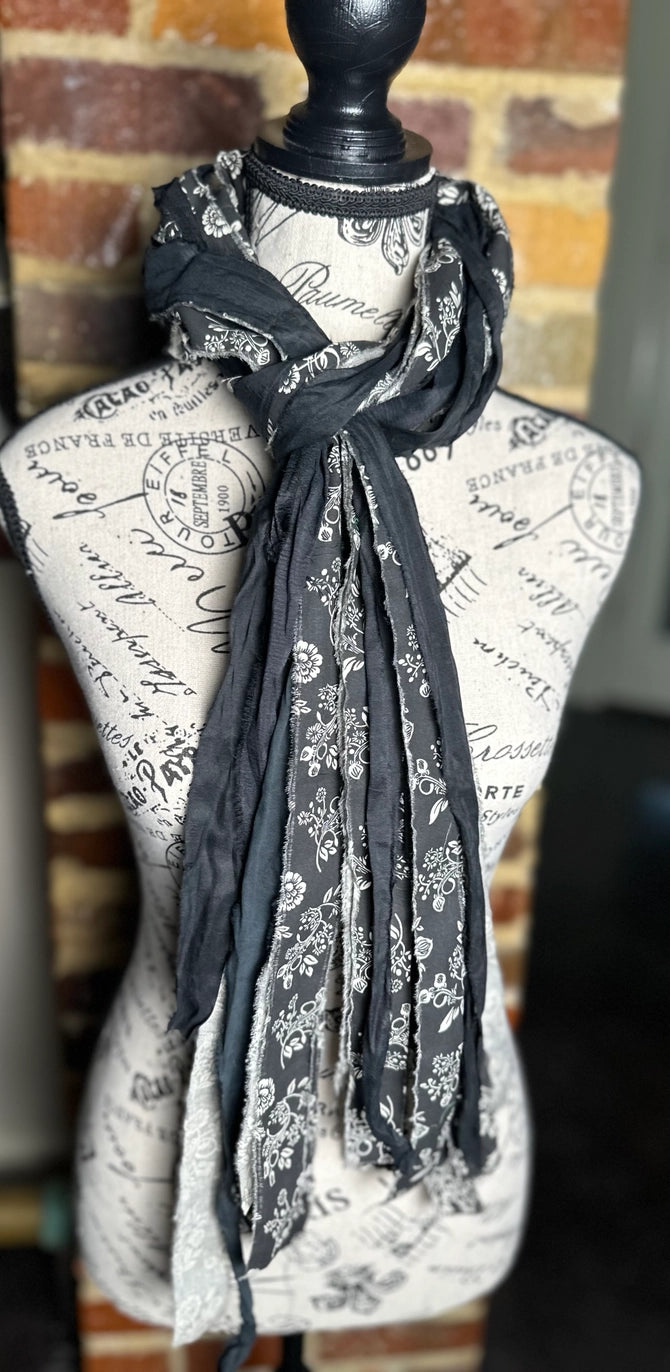 Fringe Scarf - Dark Nostalgia Plaid