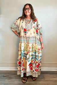 Boho V-Neck Balloon Sleeve Dress