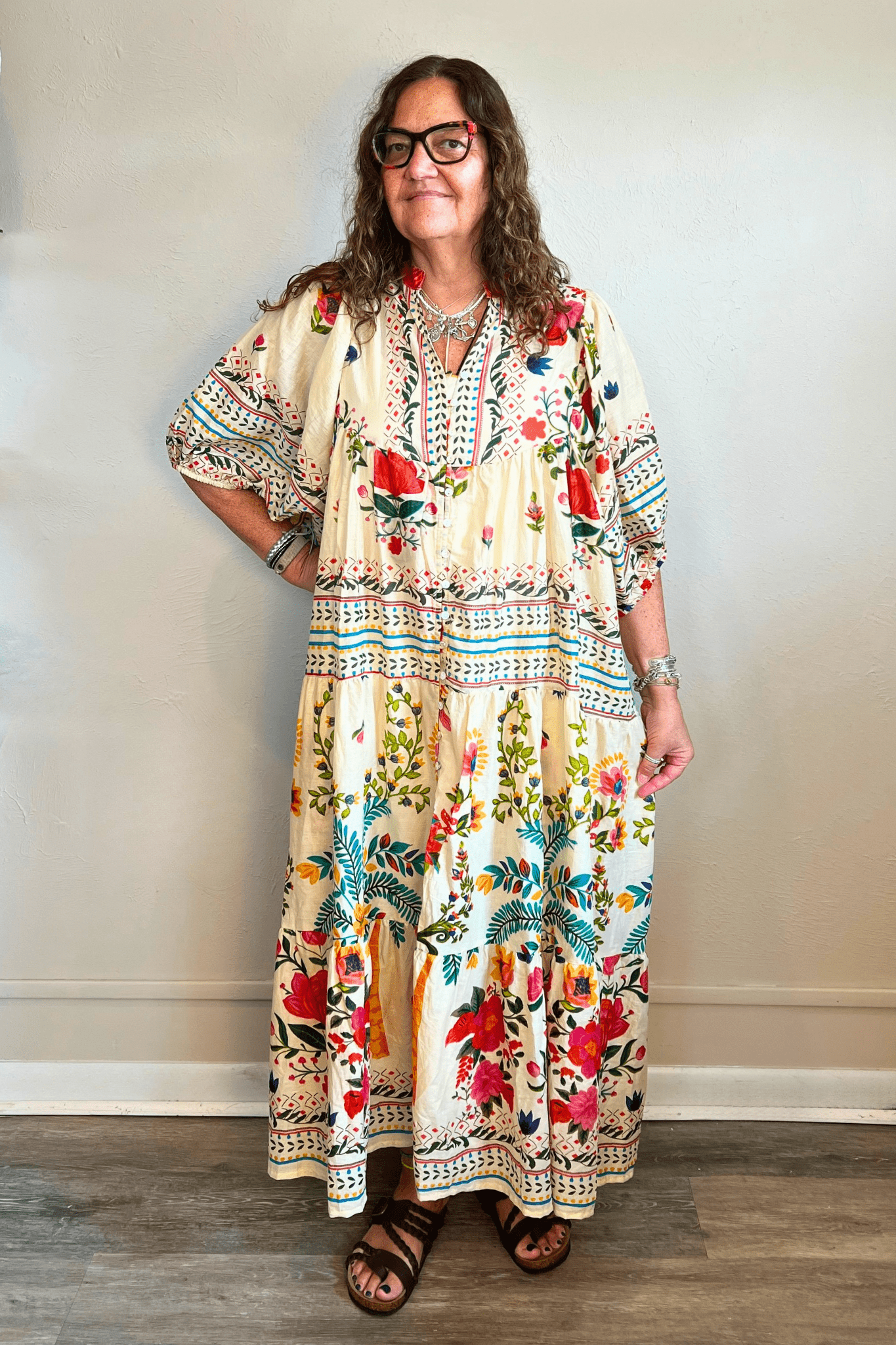 Boho V-Neck Balloon Sleeve Dress