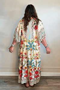 Boho V-Neck Balloon Sleeve Dress