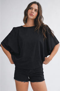 Boxy Dolman Short-Sleeve Top