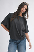 Boxy Dolman Short-Sleeve Top