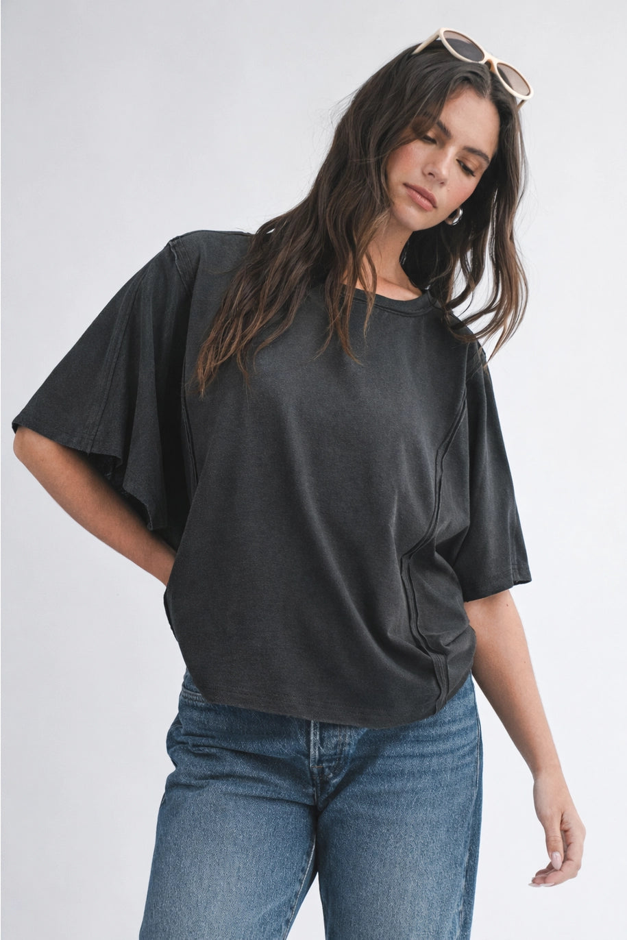Boxy Dolman Short-Sleeve Top