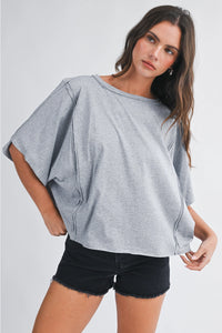 Boxy Dolman Short-Sleeve Top