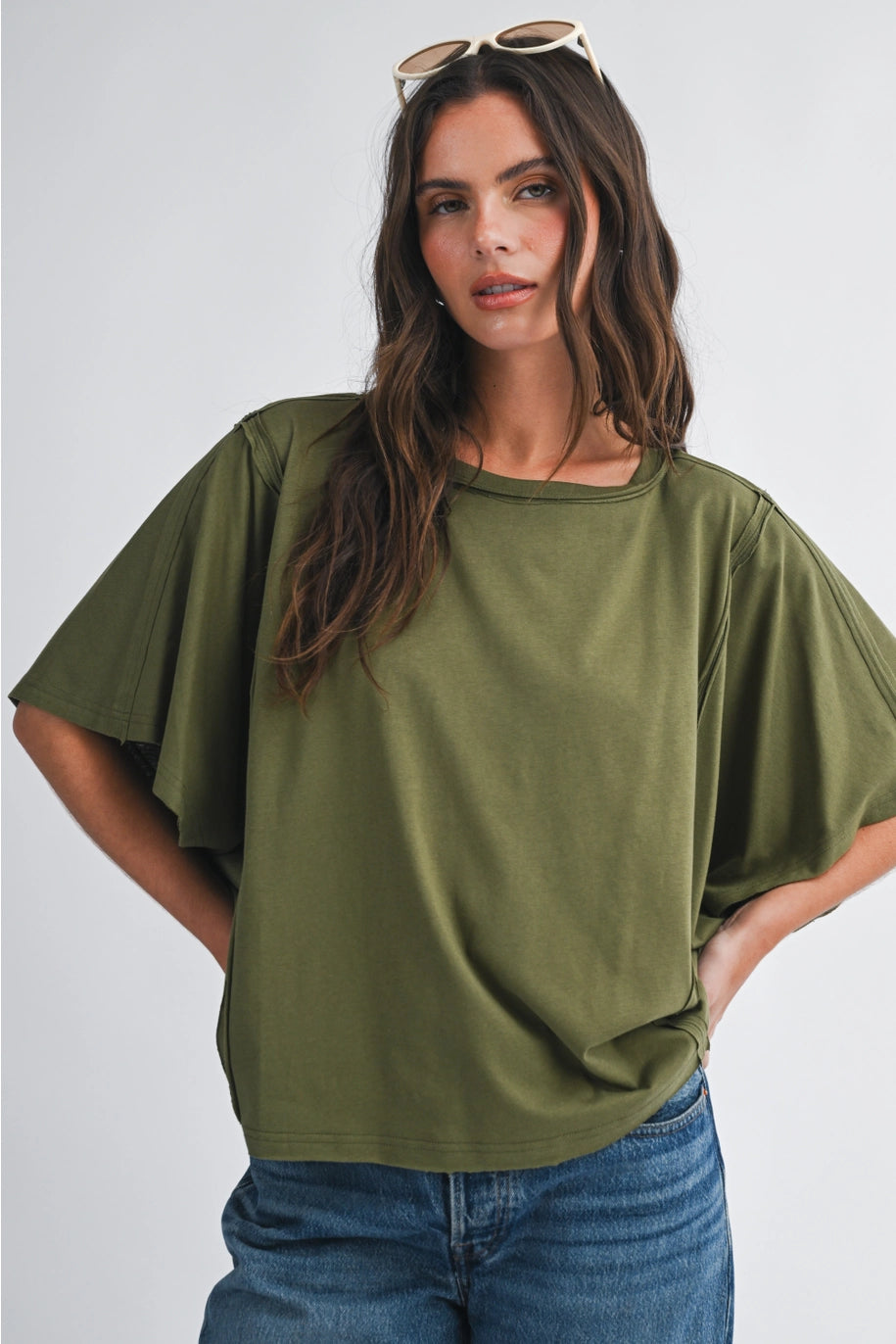 Boxy Dolman Short-Sleeve Top