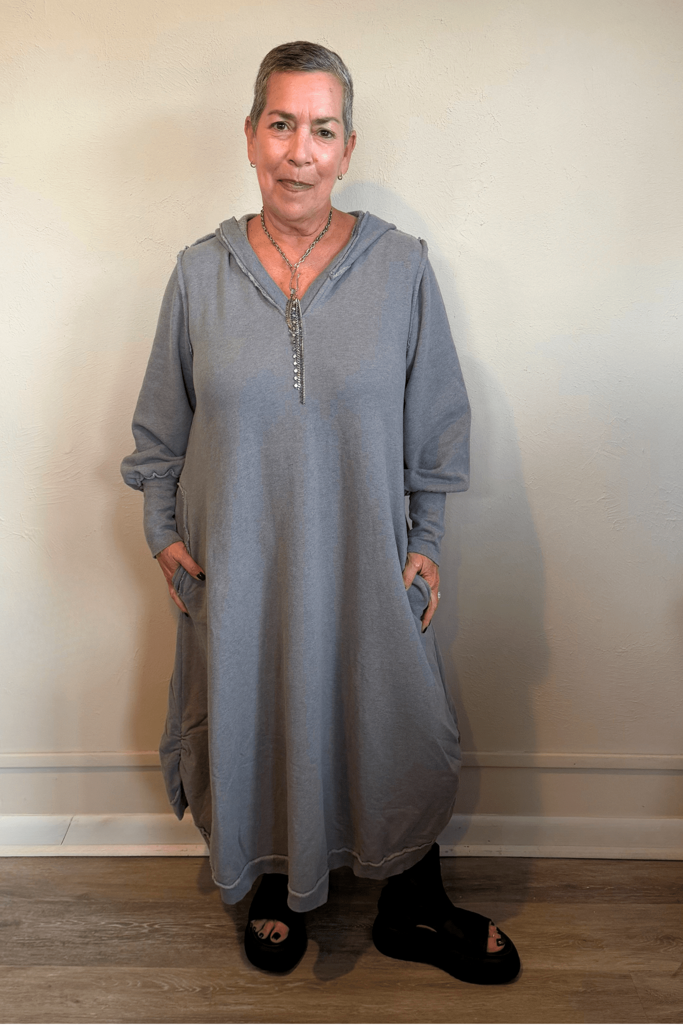 Terry Dress With Hoodie