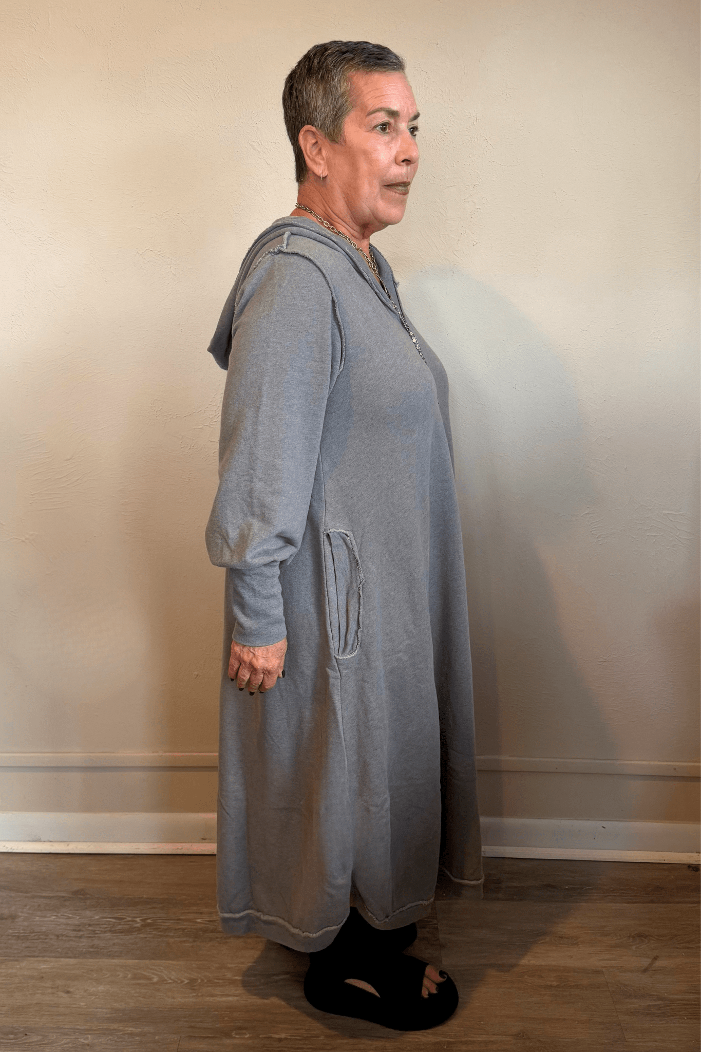 Terry Dress With Hoodie