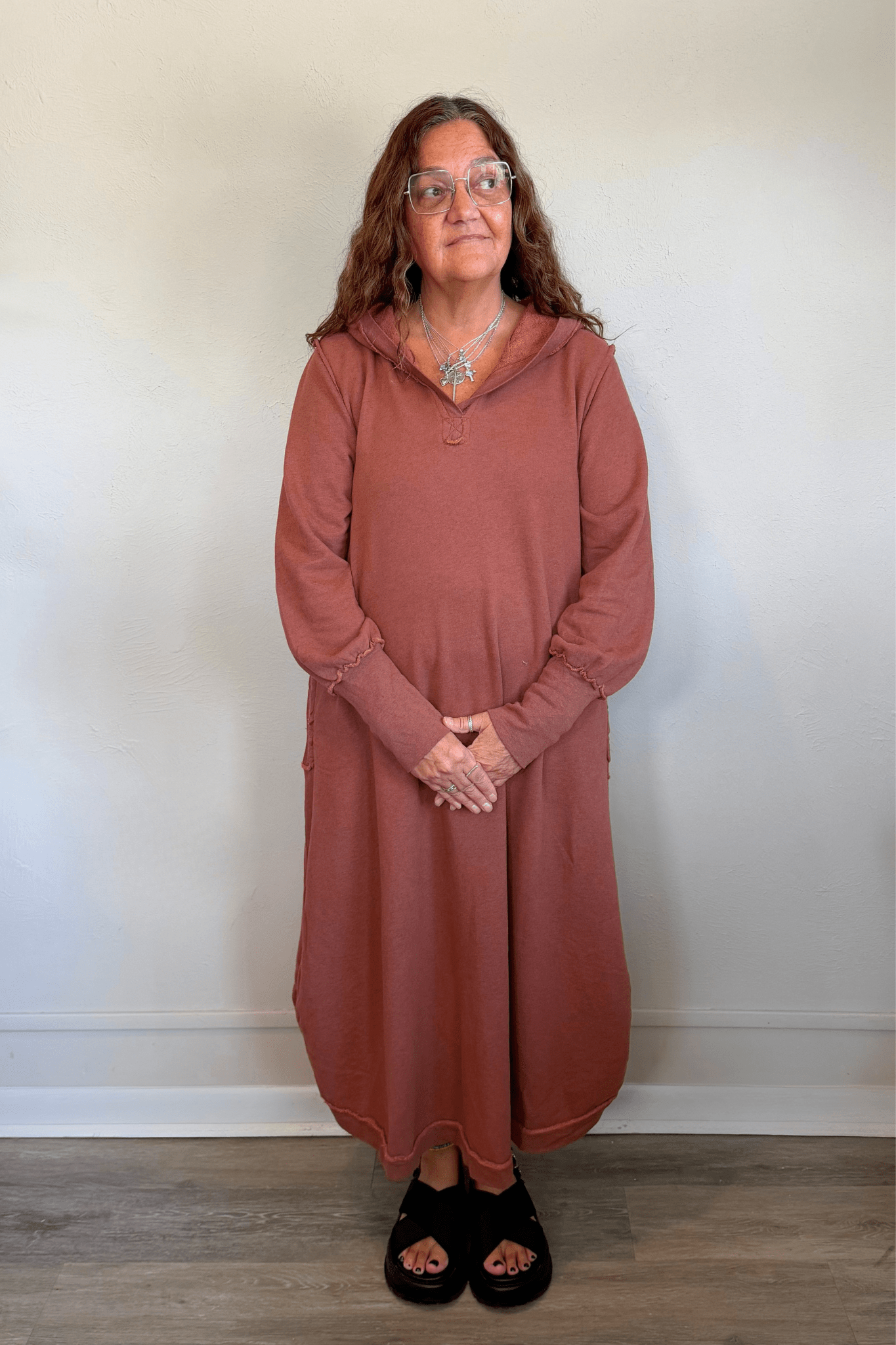 Terry Dress With Hoodie