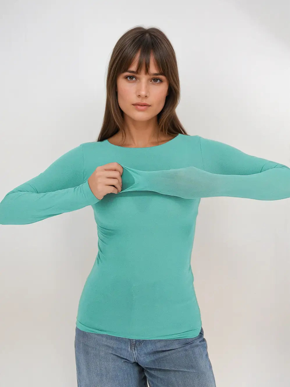 Solid Raw Edge Mesh Tee