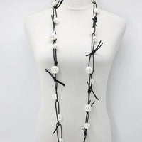 Faux Pearls On Leatherette