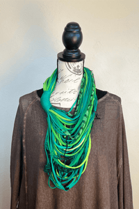 Forest Lime Textile Scarf Necklace