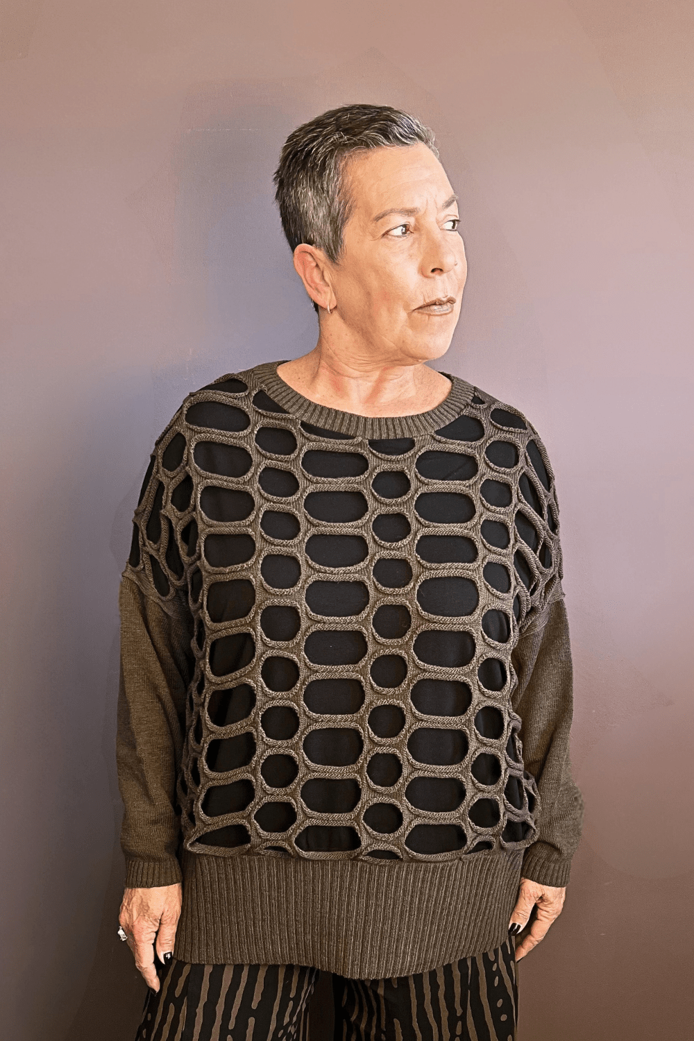Geo Paneled Sweater