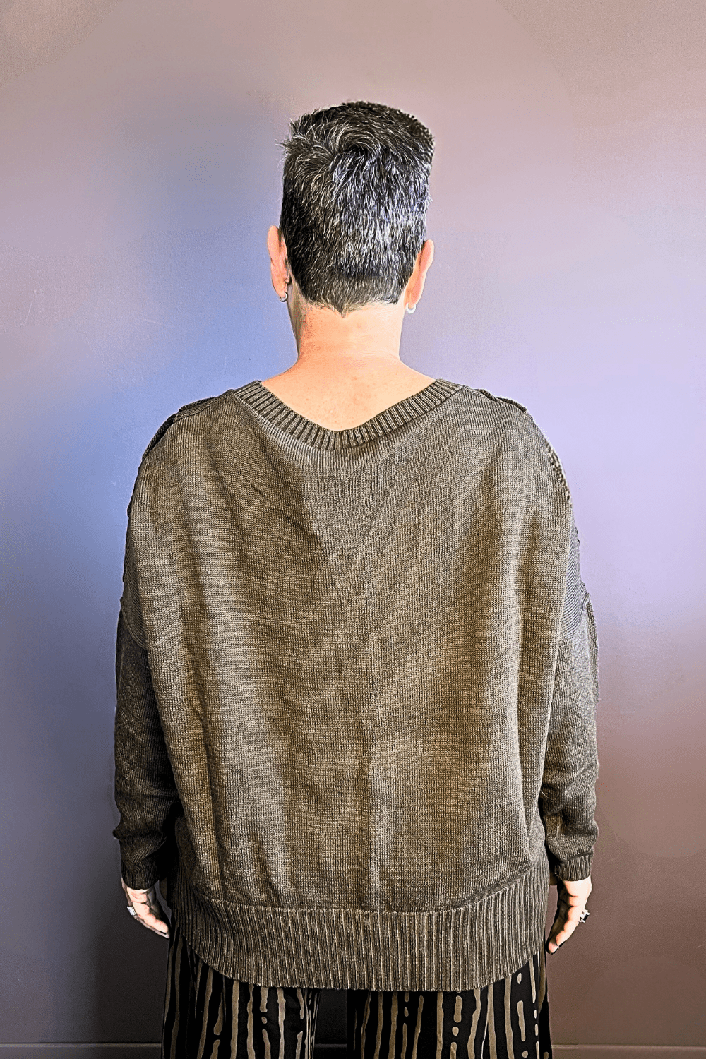 Geo Paneled Sweater