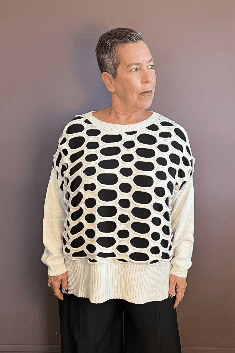 Geo Paneled Sweater