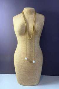 Pearl Wrap Necklace (Gold)