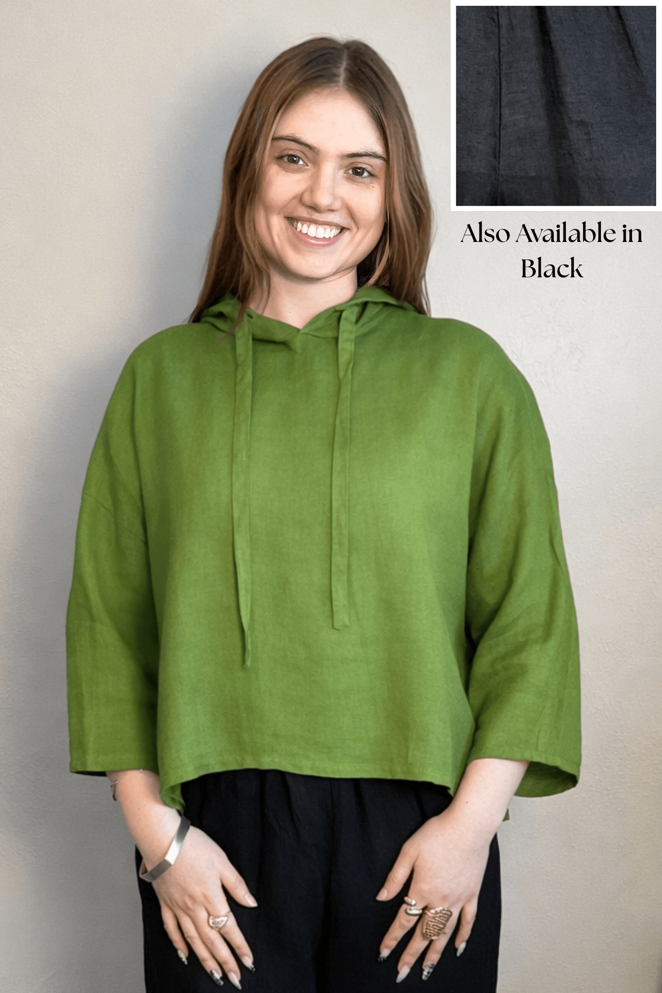 Linen Hoodie Top